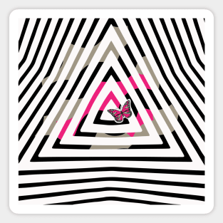 Abstract Black and White Simple Pattern geometry Magnet